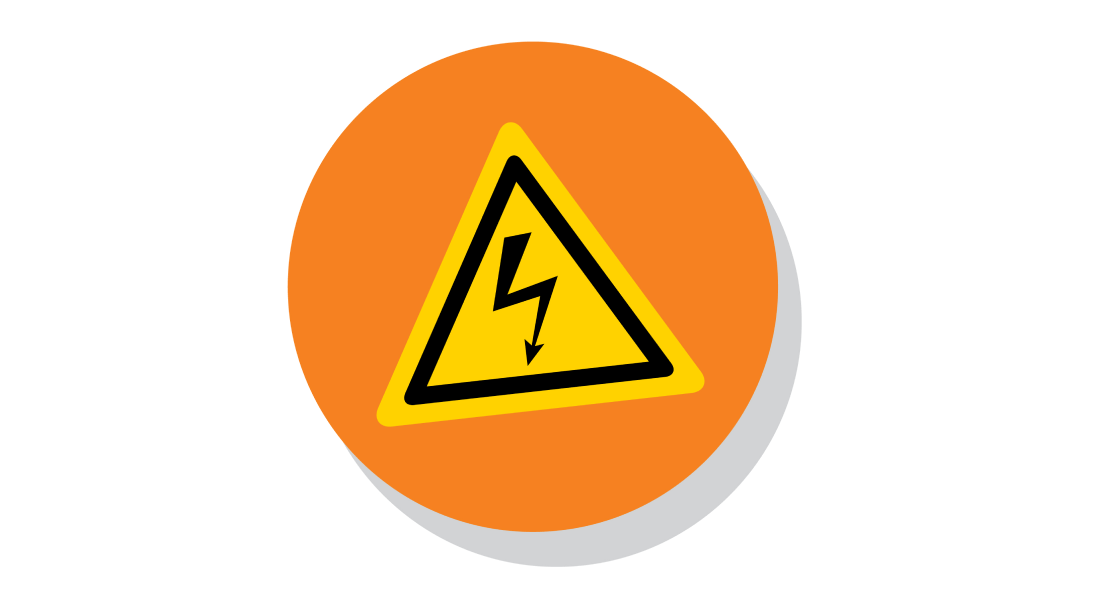 Icon illustrating stay away from places marked with a danger sign