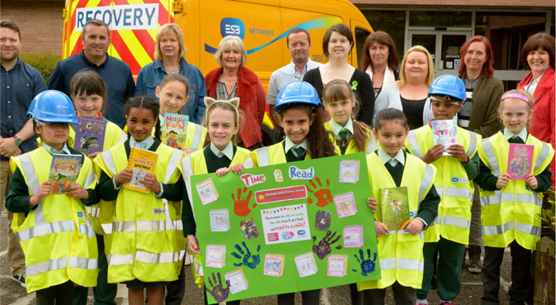 Pupils from a school during Time to read campaign